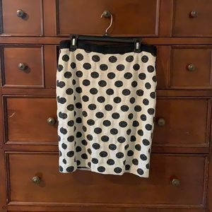 Black and Cream Dot Pencil Skirt